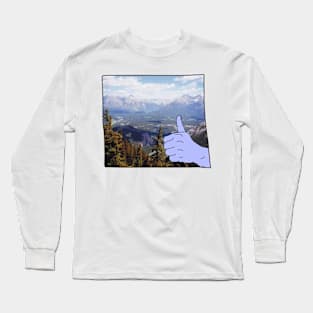 Thumbs up Mountain Postcard Long Sleeve T-Shirt